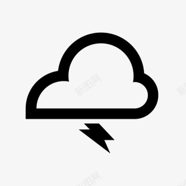 雷电云气象图标图标