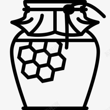 甜蜜冰棍蜂蜜罐养蜂玻璃图标图标