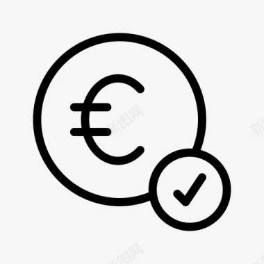 表格标志已付欧元银行现金报告图标图标