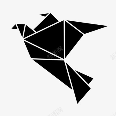 燕子折纸鸟飞行图标图标