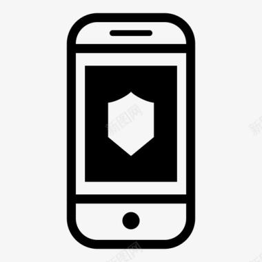 智能手机保护屏蔽智能手机黑色图标图标