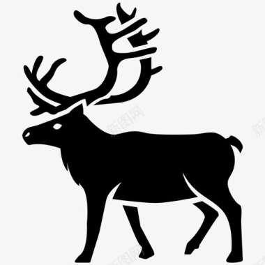 麋鹿驯鹿鹿角麋鹿图标图标