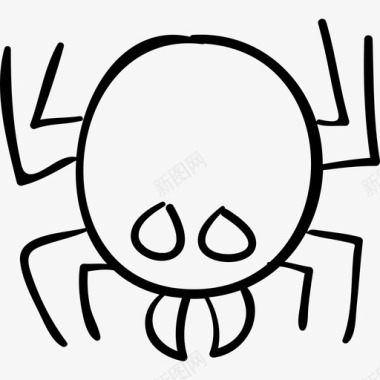 蜘蛛轮廓动物万圣节手绘图标图标