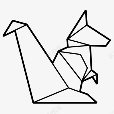 松鼠动物折叠图标图标