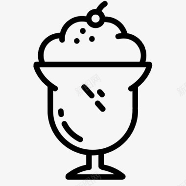 冰淇淋圣代甜点食物图标图标