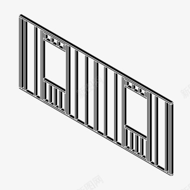 木工墙体结构建筑木工图标图标