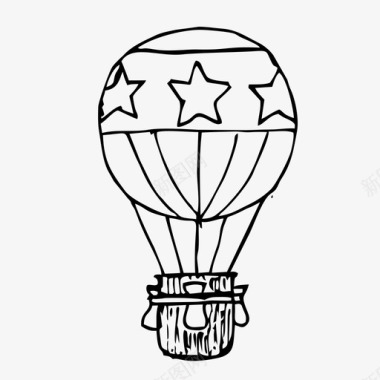 热气球设计图标热气球气球飞行图标图标