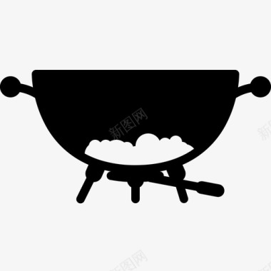 烤架中的灰烬清洁煤图标图标