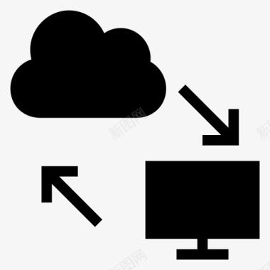 天气预警云连接计算网络图标图标