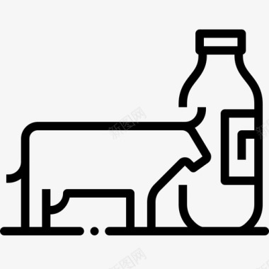 乳制品奶瓶奶牛图标图标