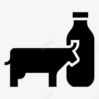 乳制品奶牛农场图标图标