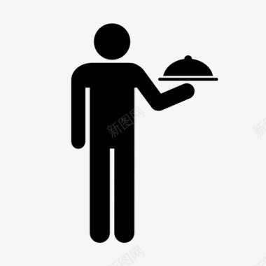 服务员用餐餐厅图标图标