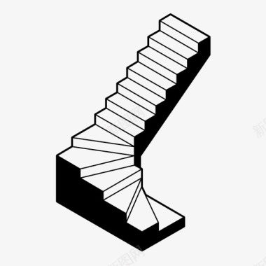 楼梯分类楼梯上升施工图标图标