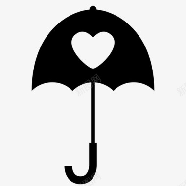 伞胸针爱情图标图标
