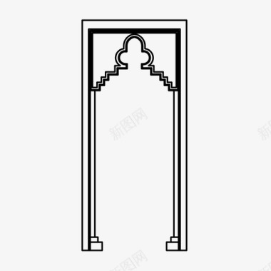 糖果装饰图案伊斯兰拱门阿拉伯式建筑装饰图标图标