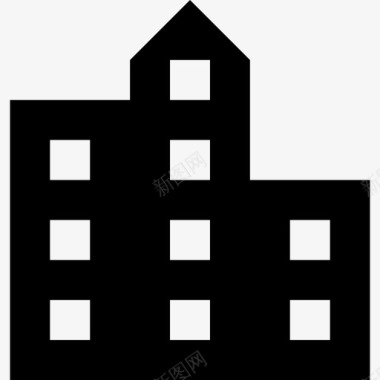 城市建筑轮廓材料单色图标图标