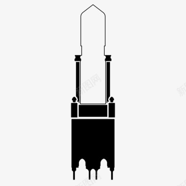 窗户投影伊斯兰图案拱门清真寺图标图标