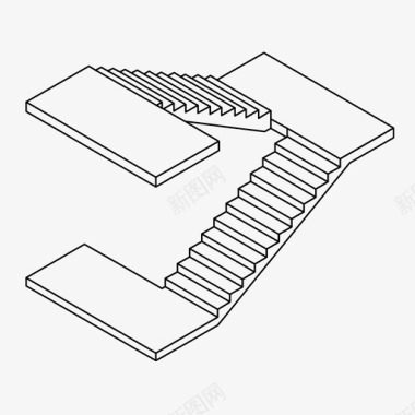 多彩台阶楼梯间上升楼梯图标图标