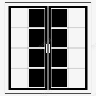 落地窗户窗户门玻璃图标图标