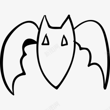 蝙蝠轮廓动物万圣节手绘图标图标