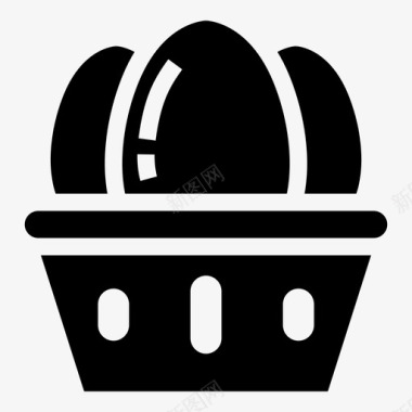 复活节彩蛋篮子水桶图标图标