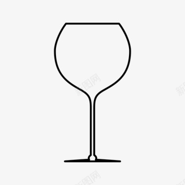 酒杯勃艮第红酒图标图标