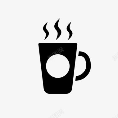 三色马克杯咖啡咖啡饮料热的图标图标