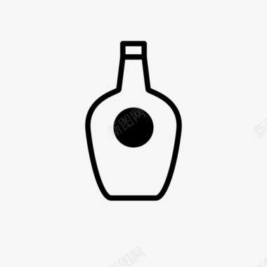 食物和饮料威士忌瓶子玻璃瓶图标图标