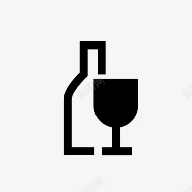 酒酒杯酒标导航立体风格图标图标