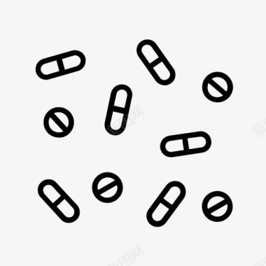 健康护理药片药物健康图标图标