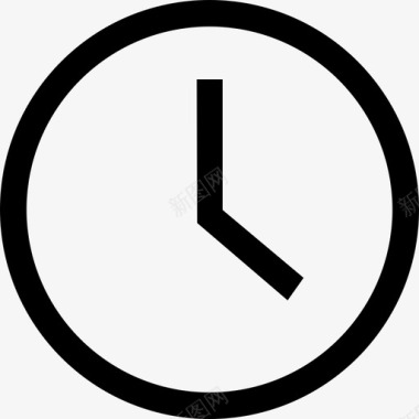 时钟圆形轮廓自由混沌线性图标图标