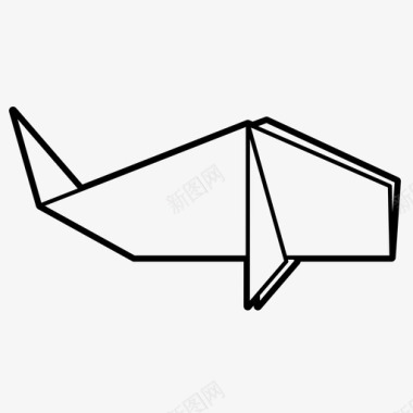 鲸鱼动物折叠图标图标