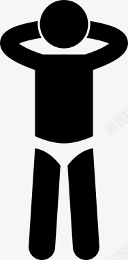 男人穿内衣摆姿势短裤摆姿势图标图标
