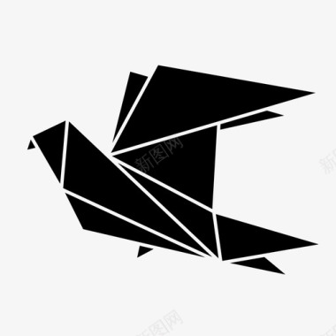 折纸鸟飞行图标图标
