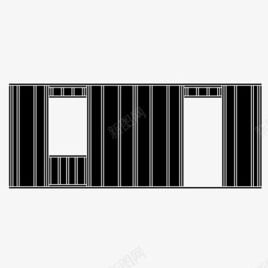 喜庆墙框架建筑木工图标图标