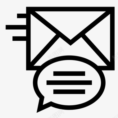 线描边线电子邮件聊天信封信件图标图标