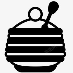 创意蜂蜜棒滴落的蜂蜜蜜罐养蜂容器图标高清图片