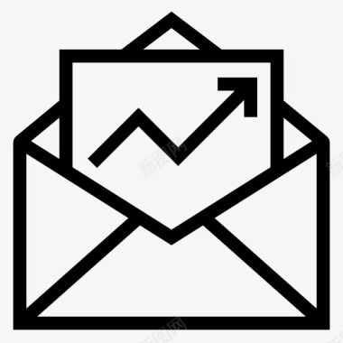 礼物线电子邮件排名分析信封图标图标