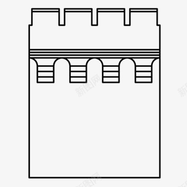 飞行堡垒墙片建筑城堡图案图标图标