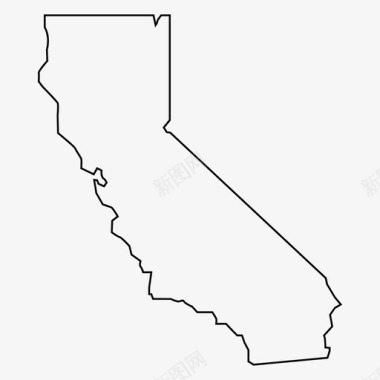 西海岸加利福尼亚地图太平洋图标图标