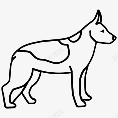 德国牧羊犬狗守卫图标图标