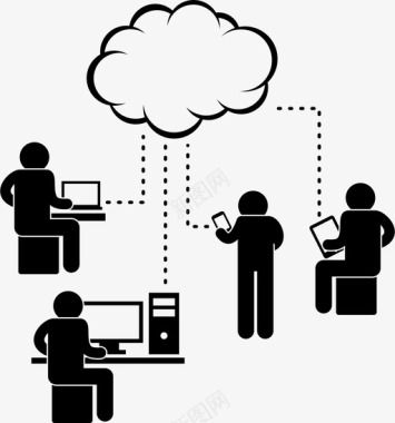 建立连接云计算连接互联网图标图标