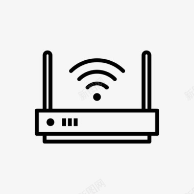 电脑主机硬件无线路由器调制解调器信号图标图标