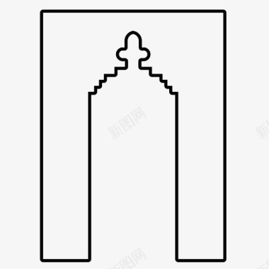 木拱门伊斯兰拱门阿拉伯式建筑装饰图标图标