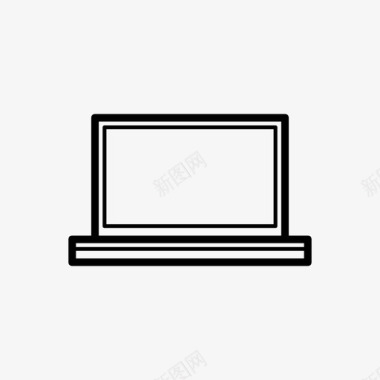 笔记本电脑开放式笔记本电脑电脑硬件线图标图标
