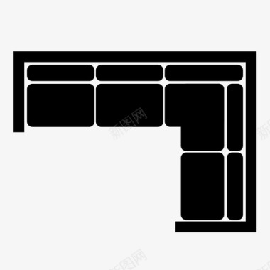 散形上剖面沙发家具图标图标