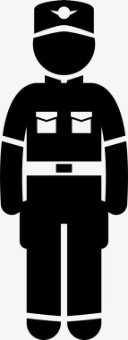士兵警卫公共安全和安保工作图标图标