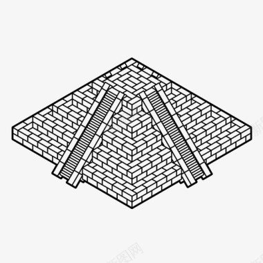 欧美建筑背景金字塔建筑印加图标图标