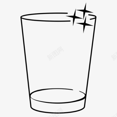 闪亮的玻璃盘子饮用水玻璃图标图标