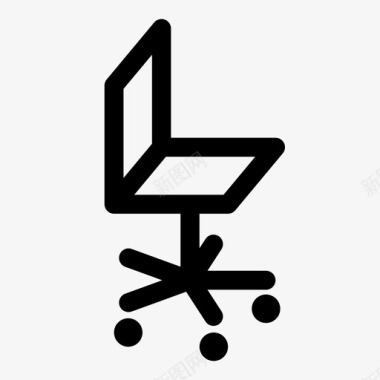 转椅办公椅纯线条图标图标